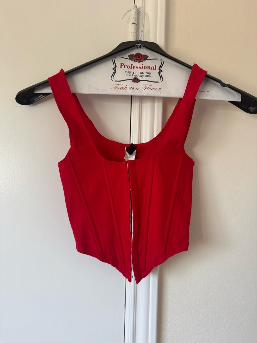 Jnk Red Structured Corset Tank Top